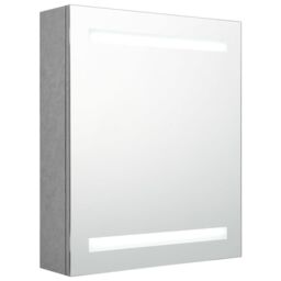 Berkfield Home LED Bathroom Mirror Cabinet Concrete Grey 50x14x60 cm - Size: 50 x 14 x 60 cm - thumbnail 2