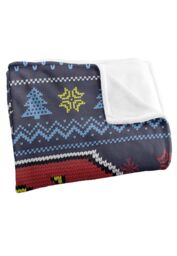 Superman Blanket, 152x127 cm Ugly Christmas Sweater Logo Silky Touch Super Soft Throw Blanket in White - thumbnail 3