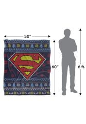 Superman Blanket, 152x127 cm Ugly Christmas Sweater Logo Silky Touch Super Soft Throw Blanket in White - thumbnail 5