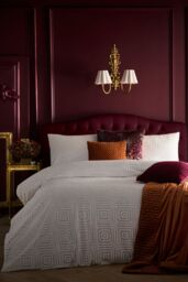 Laurence Llewelyn-Bowen 'Emile' Geometric Jacquard Duvet Cover Set in Cream - Size: Double - thumbnail 4