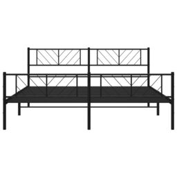 Berkfield Home Metal Bed Frame with Headboard & Footboard Black 193x203 cm - thumbnail 5