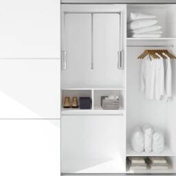 Kelvenix Lift/Pull Down Adjustable Width Wardrobe Clothes Hanging Rail in Silver - thumbnail 3