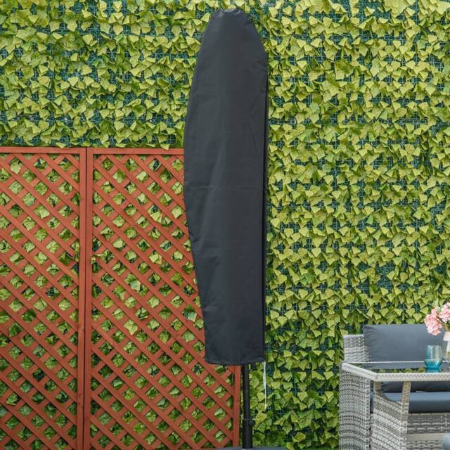 OUTSUNNY Parasol Cover, Patio Cantilever Cover, Banana Umbrella Protector Grey in Dark Grey - image 1