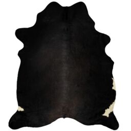 Berkfield Home Real Cow Hide Rug Black 150x170 cm - Size: 100 cm diameter - thumbnail 5