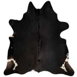 Berkfield Home Real Cow Hide Rug Black 150x170 cm - Size: 100 cm diameter - thumbnail 6