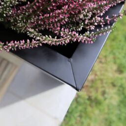 Woven Wood 90cm Zinc Galvanised Matte Black Tapered Square Planter - thumbnail 9