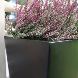 Woven Wood 90cm Zinc Galvanised Matte Black Tapered Square Planter - thumbnail 8