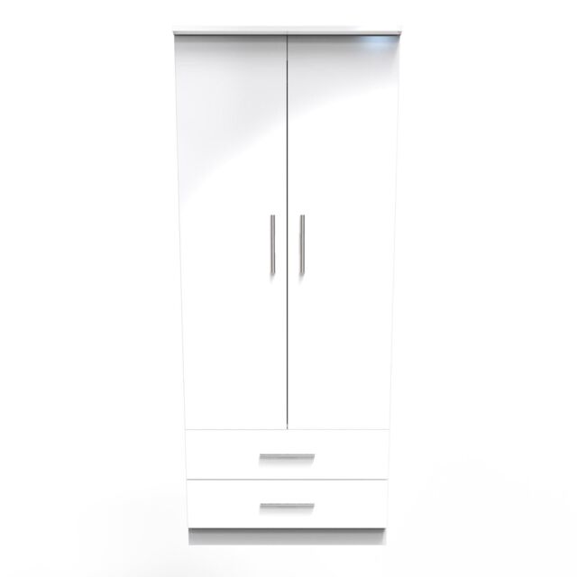 Ready Assembled 2 U Harrow 2 Door 2 Drawer Wardrobe (Ready Assembled) in White - image 1