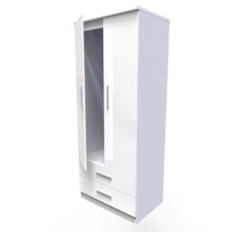 Ready Assembled 2 U Harrow 2 Door 2 Drawer Wardrobe (Ready Assembled) in White - thumbnail 5