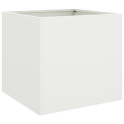 Berkfield Home Planters 2 pcs White 42x40x39 cm Steel - Size: 42 x 40 x 39 cm - thumbnail 4