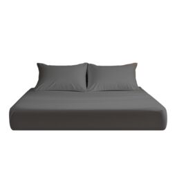 Snug City Microfibre Soft Touch Fitted Sheet 25cm Skirt Plain Dyed Bed Linen in Dark Grey - Size: Small Double - thumbnail 2