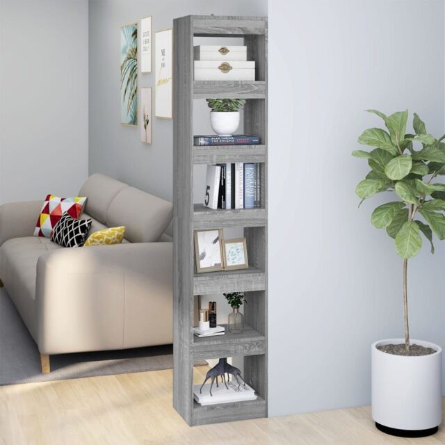 Berkfield Home Book Cabinet/Room Divider Grey Sonoma 40x30x198 cm - Size: 40 x 30 x 198 cm - image 1