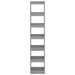 Berkfield Home Book Cabinet/Room Divider Grey Sonoma 40x30x198 cm - Size: 40 x 30 x 198 cm - thumbnail 5