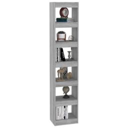 Berkfield Home Book Cabinet/Room Divider Grey Sonoma 40x30x198 cm - Size: 40 x 30 x 198 cm - thumbnail 4