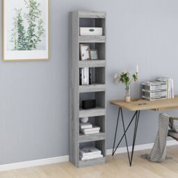 Berkfield Home Book Cabinet/Room Divider Grey Sonoma 40x30x198 cm - Size: 40 x 30 x 198 cm - thumbnail 3