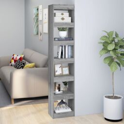 Berkfield Home Book Cabinet/Room Divider Grey Sonoma 40x30x198 cm - Size: 40 x 30 x 198 cm - thumbnail 1