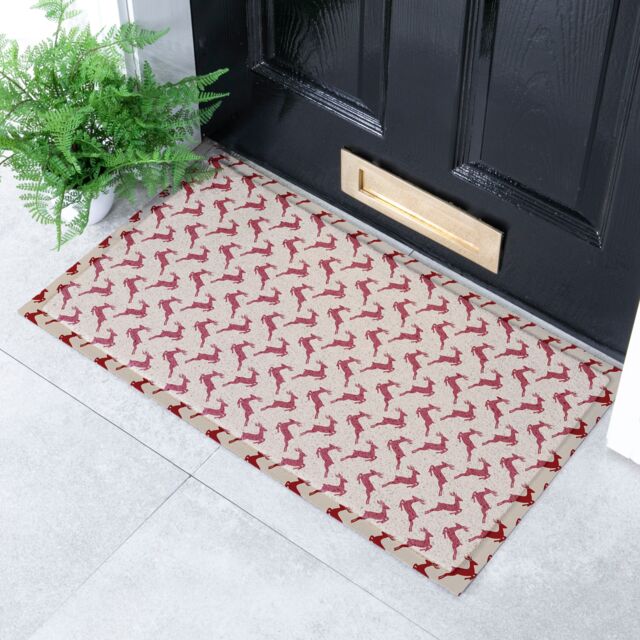 Artsy Mats Jumping Reindeer Doormat - Size: 40 cm x 70 cm - image 1