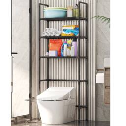 KORVIXA Black Over The Toilet Storage Rack Cabinet - Size: 50 cm x 80 cm - thumbnail 3