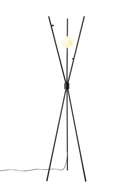 Black Metal Floor Lamp with Slim Design & Foot Switch - image 1