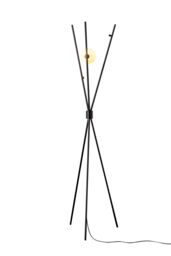 Black Metal Floor Lamp with Slim Design & Foot Switch - thumbnail 2