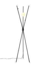 Black Metal Floor Lamp with Slim Design & Foot Switch - thumbnail 1