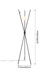 Black Metal Floor Lamp with Slim Design & Foot Switch - thumbnail 6