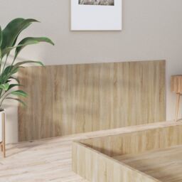 Berkfield Home Bed Headboard Sonoma Oak 200x1.5x80 cm Engineered Wood in Brown - thumbnail 4