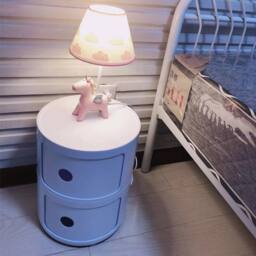 EONLION 2 Tiers Round Storage Unit Side Table in White - Size: 100 cm - thumbnail 4