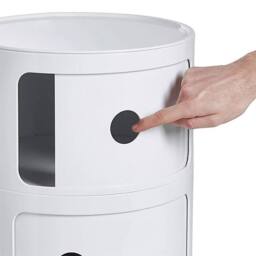EONLION 2 Tiers Round Storage Unit Side Table in White - Size: 100 cm - thumbnail 5