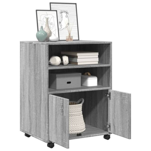 Berkfield Home Rolling Cabinet Grey Sonoma 60x48x81 cm Engineered Wood - Size: 60 x 48 x 81 cm - image 1