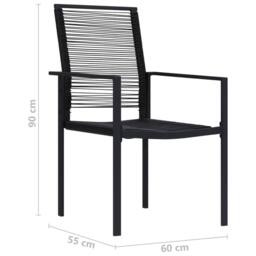 Berkfield Home Sturdy Garden Chairs 2 pcs PVC Rattan Black - thumbnail 8