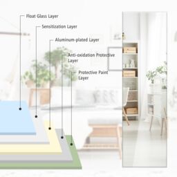 Costway Full Length Wall Mounted Mirror for Bathroom Bedro in White - thumbnail 3