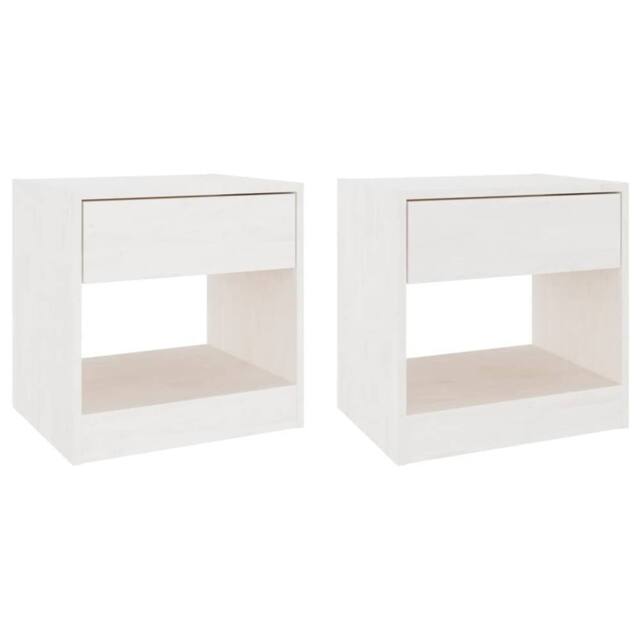 Berkfield Home Bedside Cabinets 2 pcs White 40x31x40 cm Solid Pinewood - Size: 40 x 31 x 40 cm - image 1