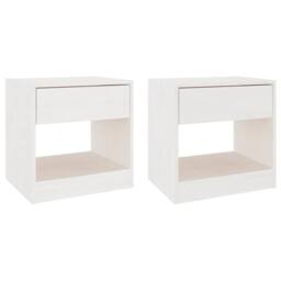 Berkfield Home Bedside Cabinets 2 pcs White 40x31x40 cm Solid Pinewood - Size: 40 x 31 x 40 cm - thumbnail 1
