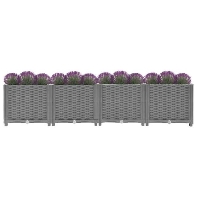Berkfield Home Raised Bed 160x40x38 cm Polypropylene in Grey - Size: 160 x 40 x 38 cm - image 1