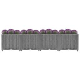 Berkfield Home Raised Bed 160x40x38 cm Polypropylene in Grey - Size: 160 x 40 x 38 cm - thumbnail 1