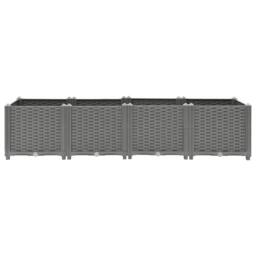 Berkfield Home Raised Bed 160x40x38 cm Polypropylene in Grey - Size: 160 x 40 x 38 cm - thumbnail 4