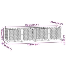 Berkfield Home Raised Bed 160x40x38 cm Polypropylene in Grey - Size: 160 x 40 x 38 cm - thumbnail 8