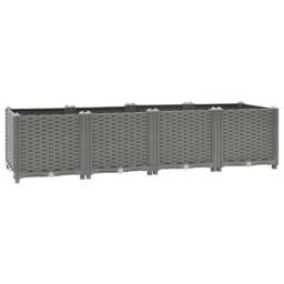 Berkfield Home Raised Bed 160x40x38 cm Polypropylene in Grey - Size: 160 x 40 x 38 cm - thumbnail 2
