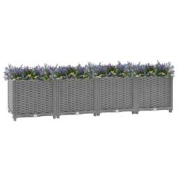 Berkfield Home Raised Bed 160x40x38 cm Polypropylene in Grey - Size: 160 x 40 x 38 cm - thumbnail 3