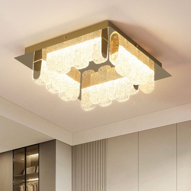 Garwarm 4 - Light 32cm LED Acrylic Flush Mount in Metallic Gold - image 1