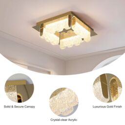 Garwarm 4 - Light 32cm LED Acrylic Flush Mount in Metallic Gold - thumbnail 8