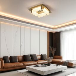 Garwarm 4 - Light 32cm LED Acrylic Flush Mount in Metallic Gold - thumbnail 4