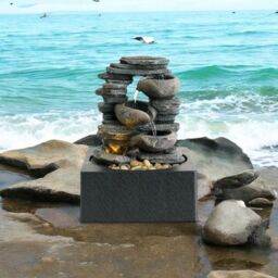 Minster Table-Top Water Fountain - L18 x W18 x H25 cm in Grey - Size: 1 Pack - thumbnail 2