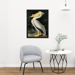 "Artery8 Wall Art Print Audubon Birds White Pelican Painting Large Framed Wall Décor Art in Brown - Size: W18"" x H24""" - thumbnail 2