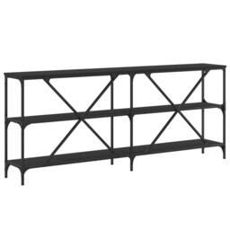 Berkfield Home Decorative Console Table Black 180x30x75 cm Engineered Wood & Iron - Size: 180 x 30 x 75 cm - thumbnail 6