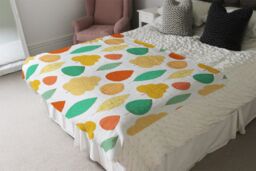 Benjamin Tate Design Decorative Leaves Blanket in Natural - Size: 120 cm x 150 cm - thumbnail 3
