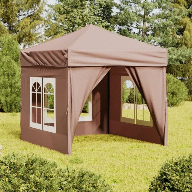 Berkfield Home Folding Party Tent with Sidewalls Taupe 2x2 m in Beige - image 1