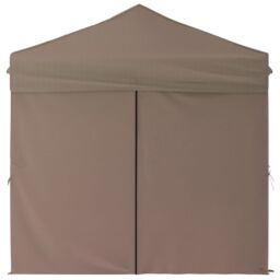 Berkfield Home Folding Party Tent with Sidewalls Taupe 2x2 m in Beige - thumbnail 4