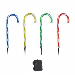 Samuel Alexander Set of 4 Battery Operated Light up Multi-Coloured Candy Cane Christmas Path Lights - thumbnail 9
